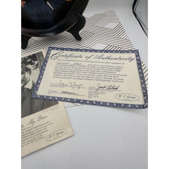 Gone With The Wind Golden Anniversary Series "Frankly, My Dear" Plate - Picture 2 of 5